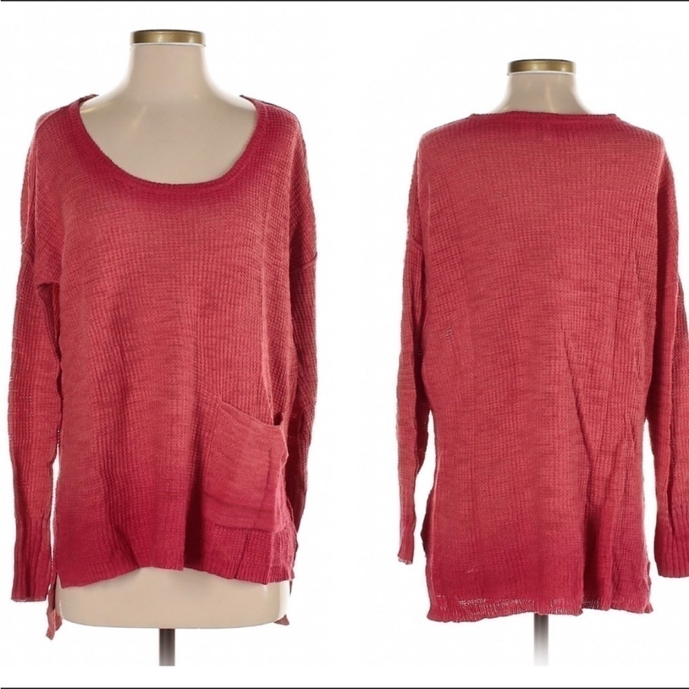 Anthropologie Moth Red One Pocket Knit Sweater XS